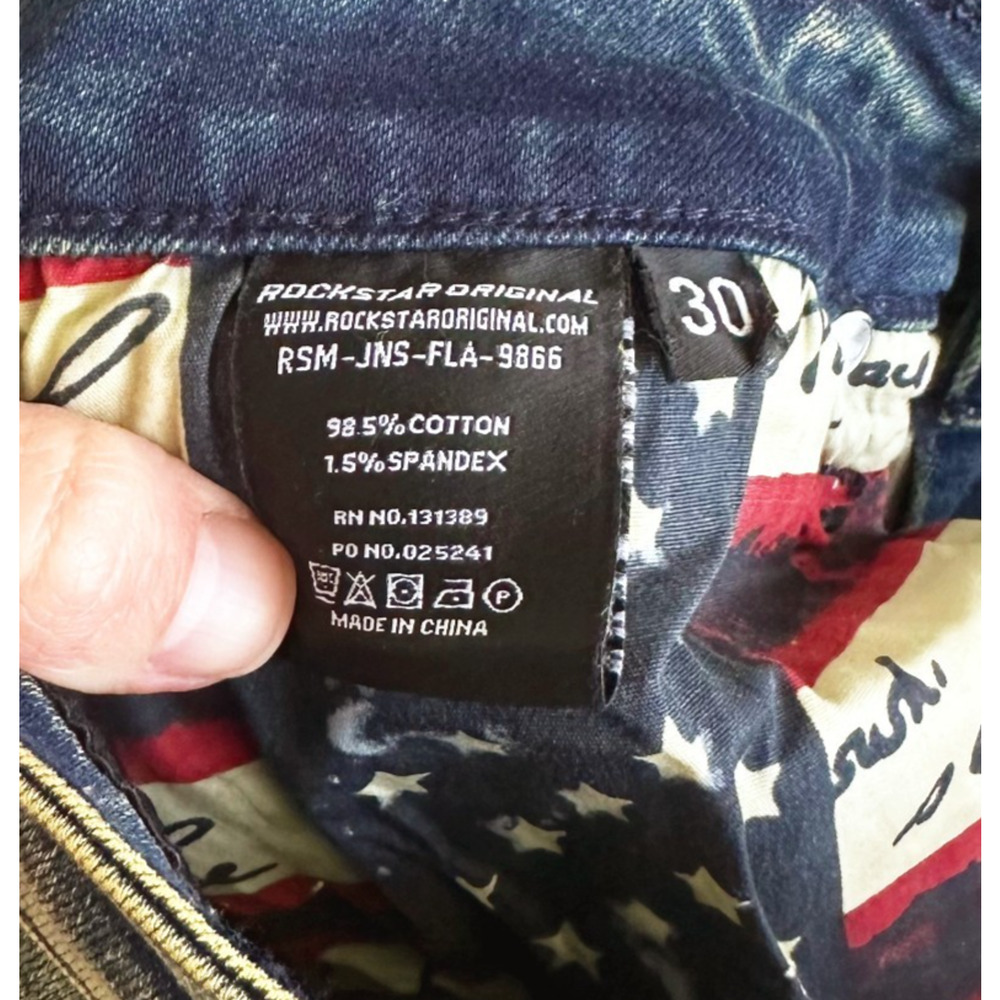 Rockstar Original Slim Stacked Flare Stretch Jeans 30X34 Y2K Streetwear Grunge - Picture 8 of 13